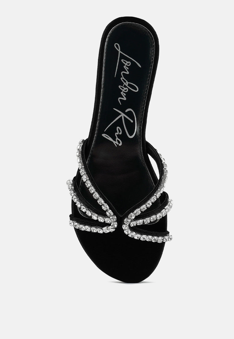 Mezzie Diamante Embellished Flat Sandals