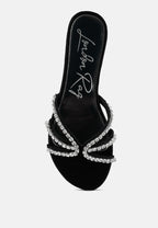 Mezzie Diamante Embellished Flat Sandals