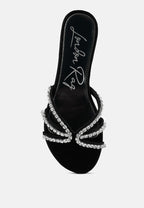 Mezzie Diamante Embellished Flat Sandals