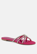 Mezzie Diamante Embellished Flat Sandals