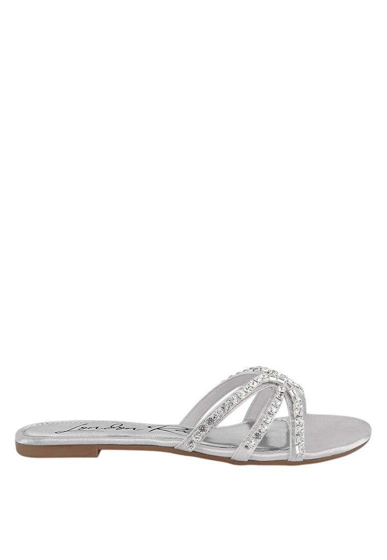 Mezzie Diamante Embellished Flat Sandals