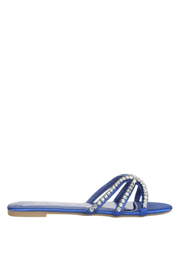 Mezzie Diamante Embellished Flat Sandals