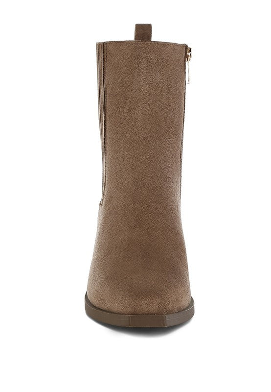 Rag Company Microfiber Chelsea Boots for men in brown with a sleek design and zipper detail