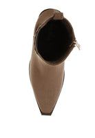 Top view of Rag Company microfiber Chelsea boots for men in brown with a sleek design