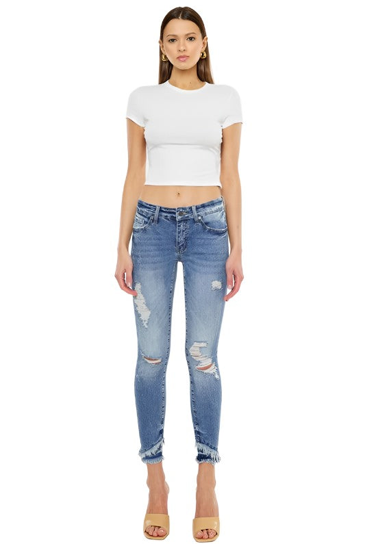 Women's Jeans Mid Rise Ankle Skinny Jeans