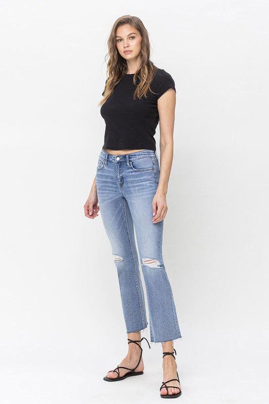 Women's Jeans Mid Rise Kick Flare Jeans