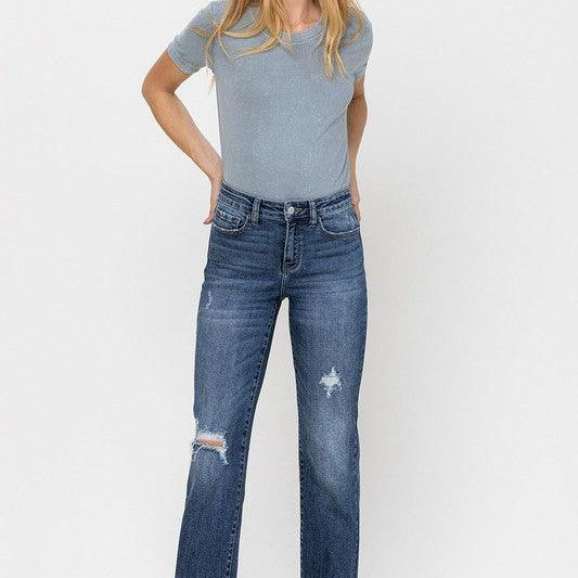 Women's Jeans Mid Rise Relaxed Straight