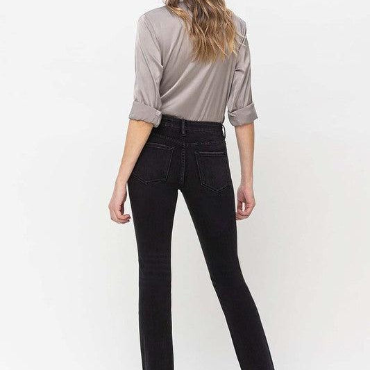Women's Jeans Mid Rise Step Hem With Slit Straight Jeans