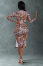 Women's leopard print midi dress, lightweight fabric, perfect for summer outings