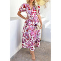 women's midi dress in floral print, perfect for summer outings