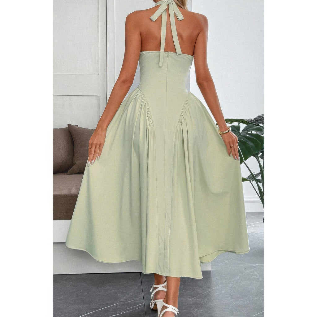 Light green midi sundress for women, perfect for summer outings