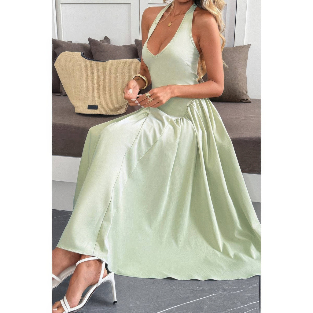 Light green midi sundress for women, perfect for summer outings