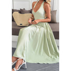 Light green midi sundress for women, perfect for summer outings
