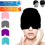 Black migraine relief cap for cold and hot therapy use
