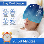 Blue migraine relief cap, breathable material for soothing comfort