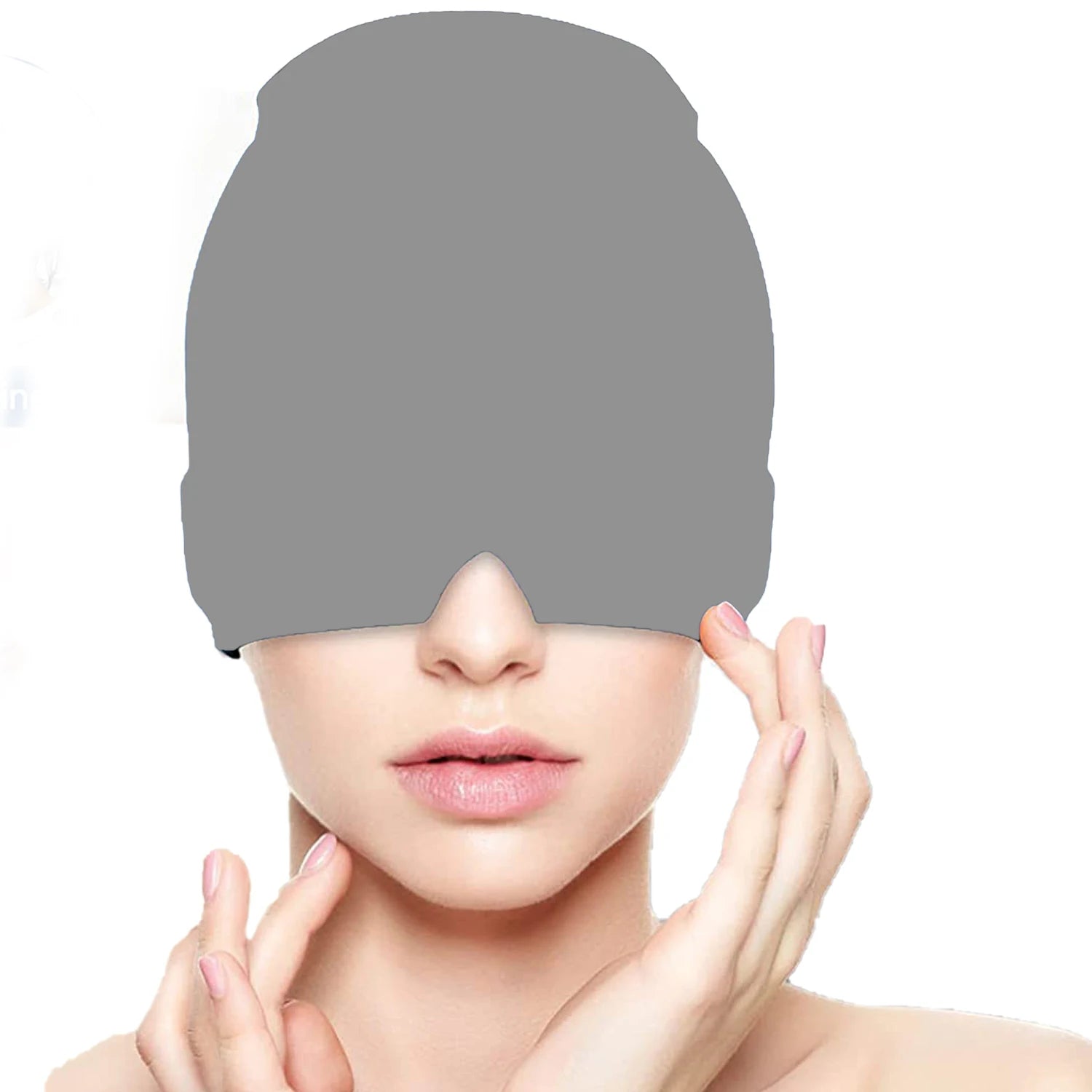 Soft fabric migraine relief cap for soothing head pain