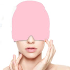 Pink migraine relief cap for soothing headaches and tension