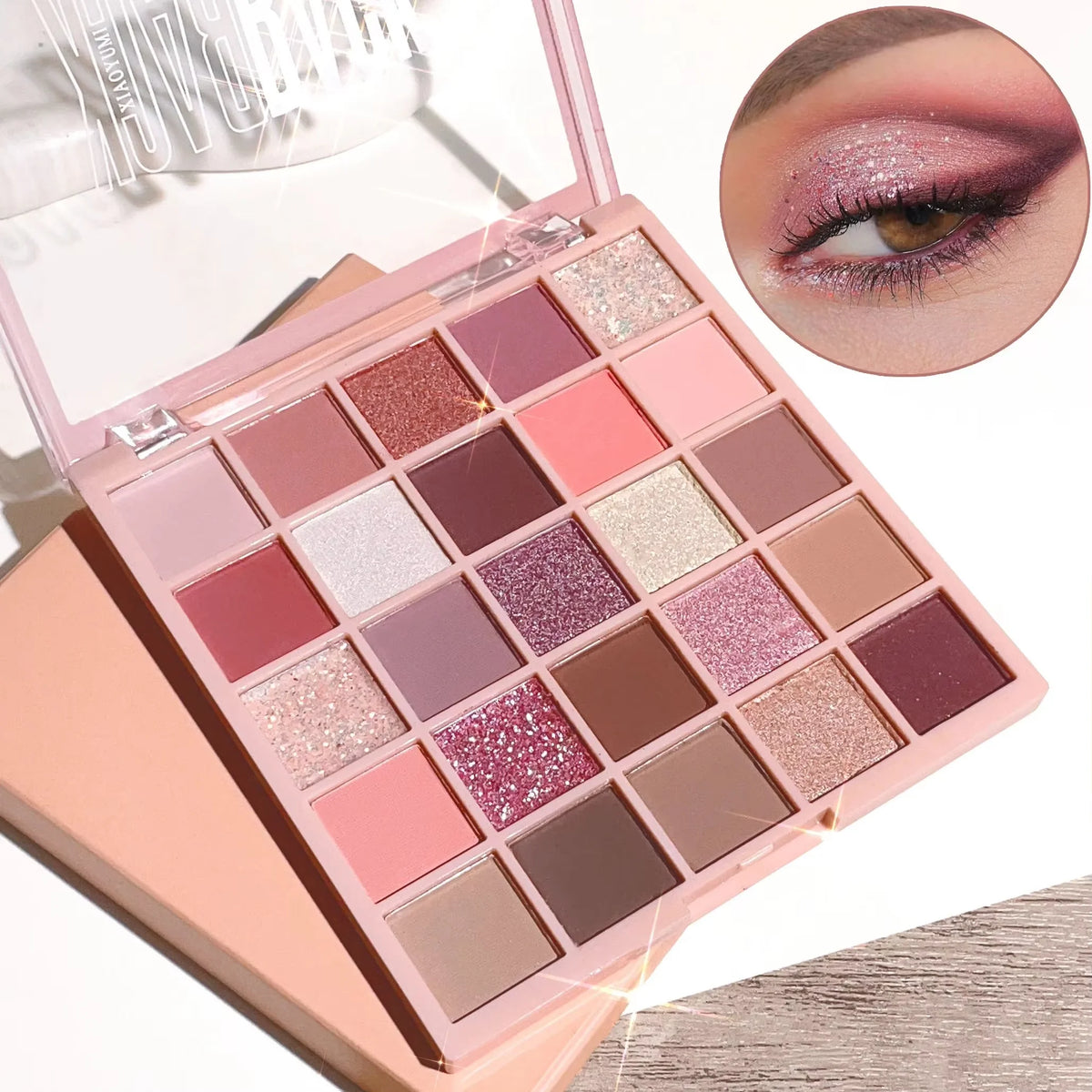 25-color milk tea eyeshadow palette with pearl shimmer shades (photo 1 of 10)