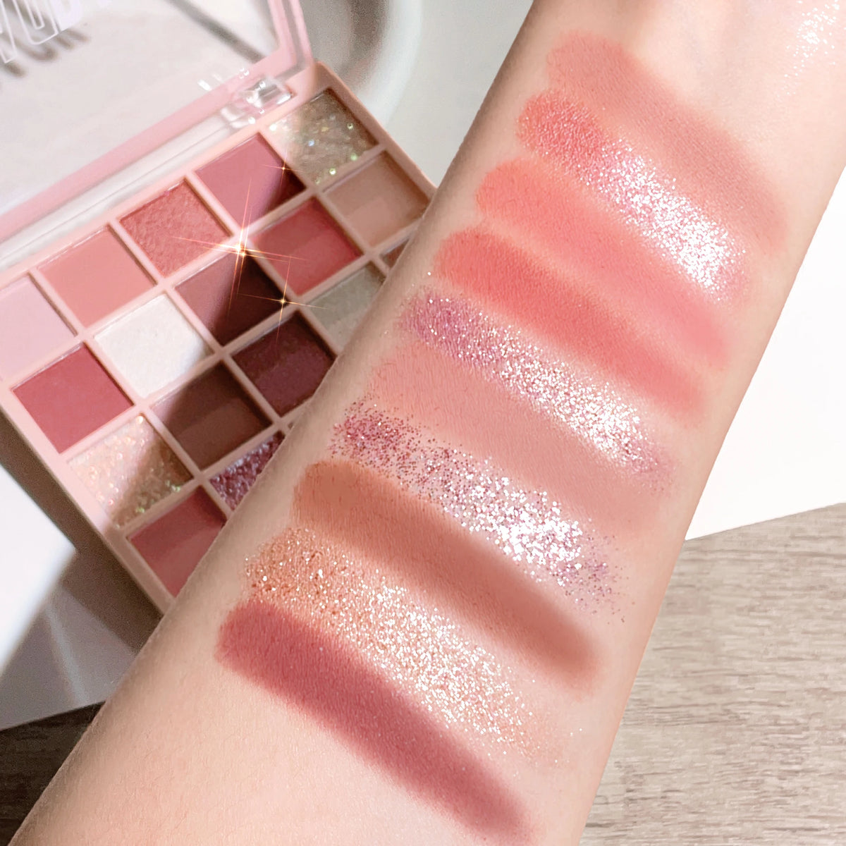 25-color milk tea eyeshadow palette with pearl shimmer shades (photo 2 of 10)