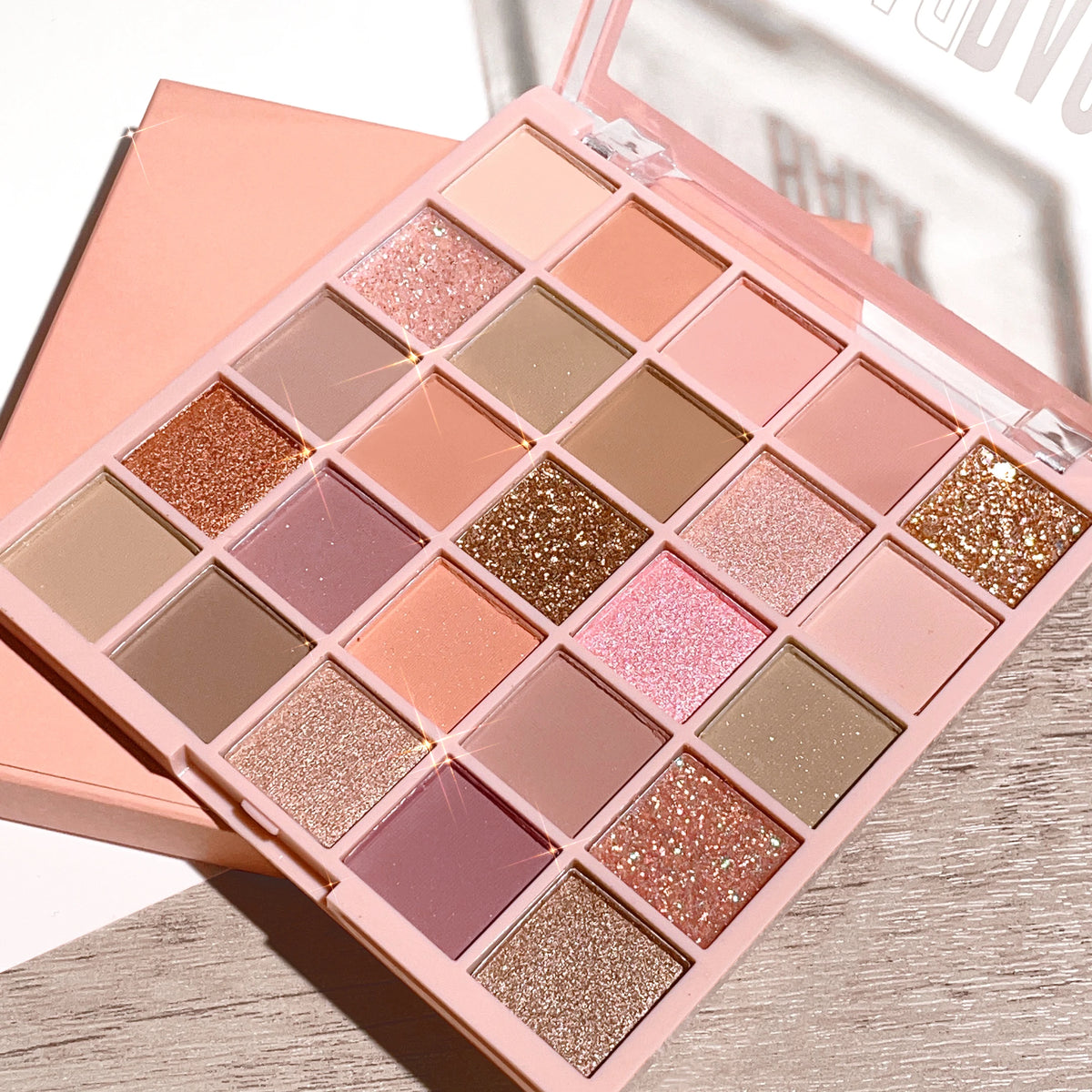 25-color milk tea eyeshadow palette with pearl shimmer shades (photo 9 of 10)
