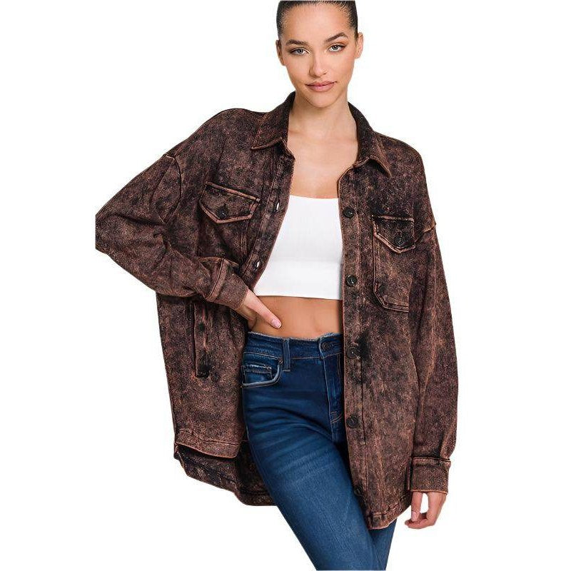 Mineral Washed Shacket - VacationGrabs