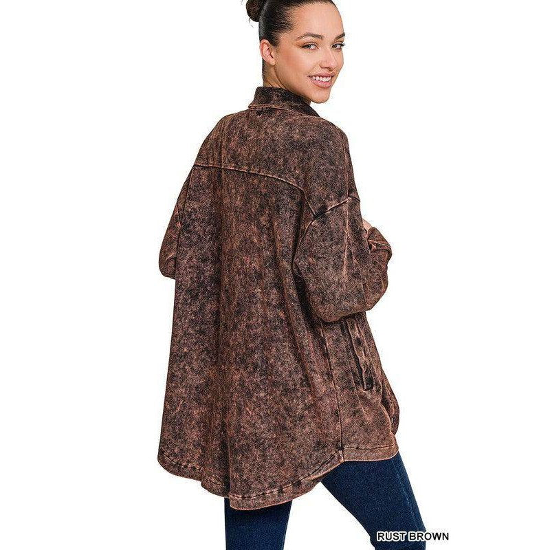 Mineral Washed Shacket - VacationGrabs