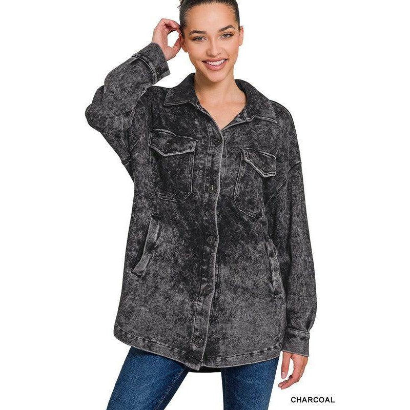 Mineral Washed Shacket - VacationGrabs