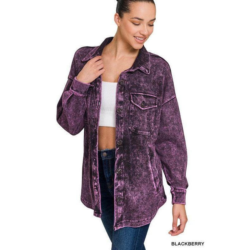 Mineral Washed Shacket - VacationGrabs