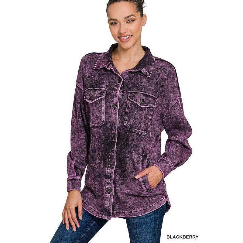 Mineral Washed Shacket - VacationGrabs