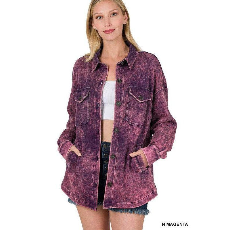 Mineral Washed Shacket - VacationGrabs