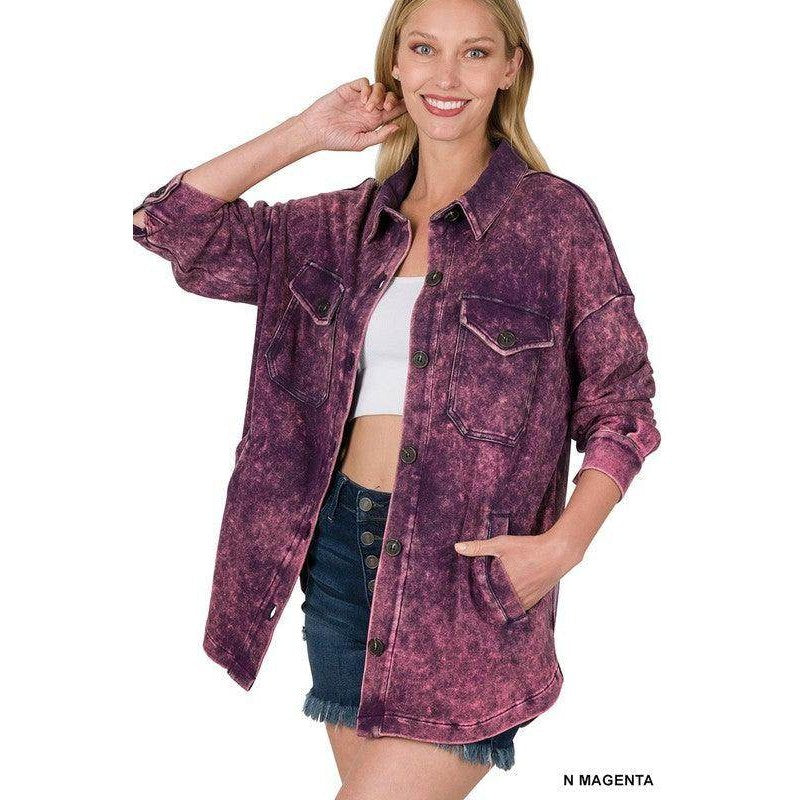 Mineral Washed Shacket - VacationGrabs