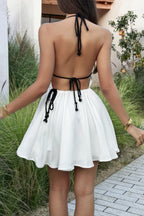 Women's white mini dress, lightweight cotton, perfect for summer outings