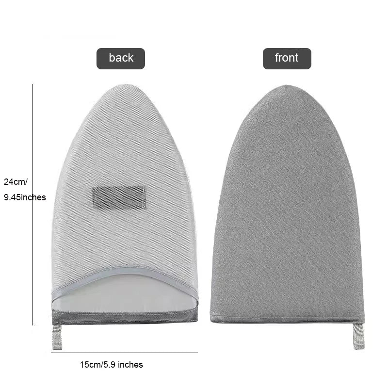 Mini ironing board heat resistant cover, gray, durable fabric for protection.