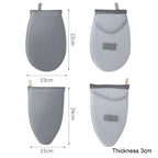 Mini ironing board heat resistant, gray fabric for easy storage