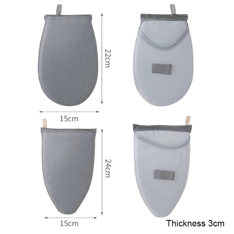Mini ironing board heat resistant, gray fabric for easy storage