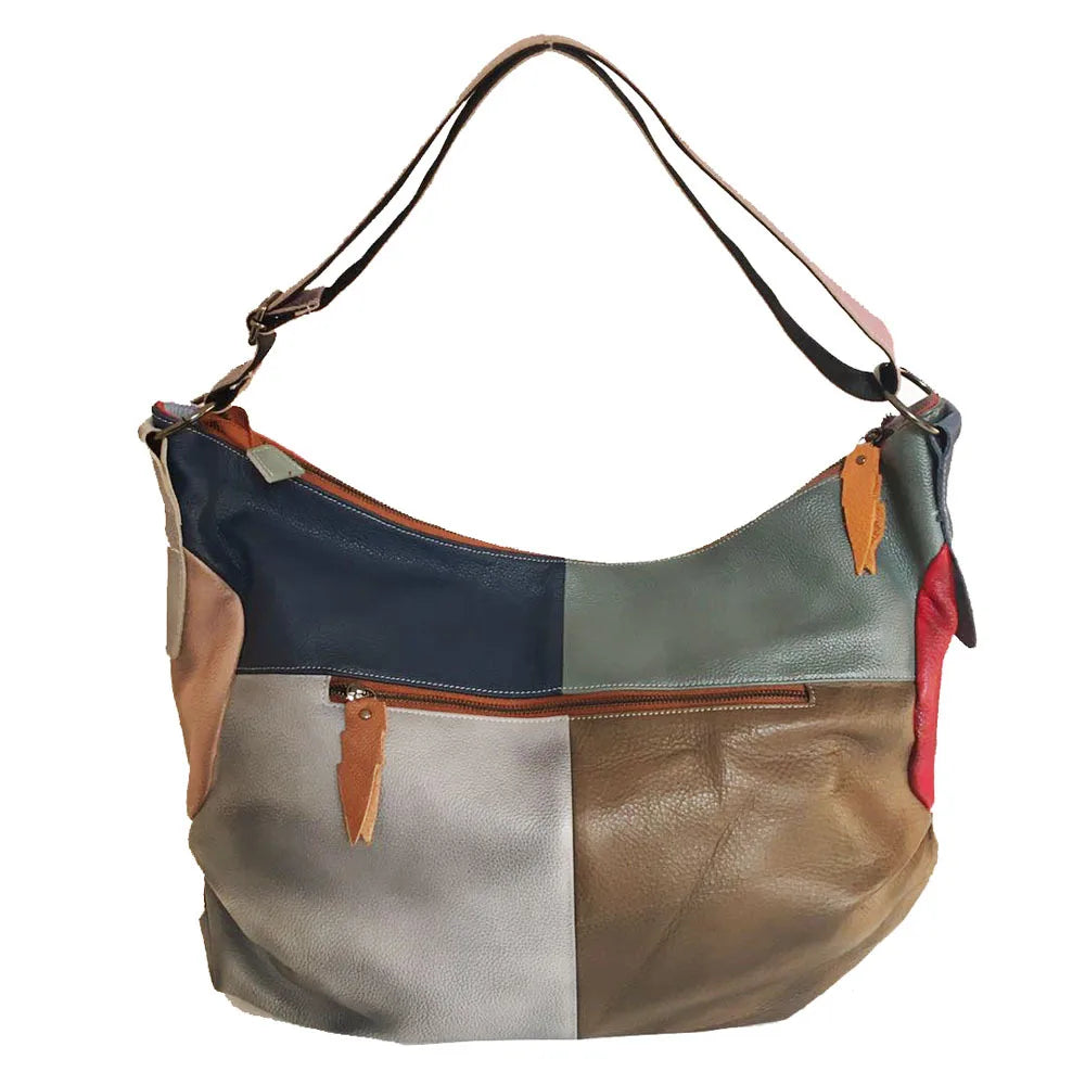 Colorful patchwork mini leather crossbody bags for stylish outings