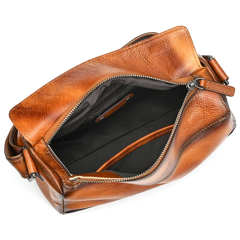 Mini leather crossbody bags in brown, stylish and versatile for everyday use