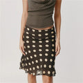 Women's polka dot mini skirt, lightweight fabric for casual wear