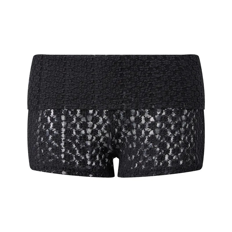 Black lace mini skirt shorts for stylish summer outfits