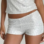 Women's shiny mini skirt shorts, perfect for summer outings