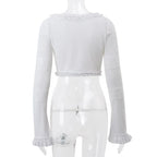Women's lightweight mini skirts and cropped sweater for casual outings