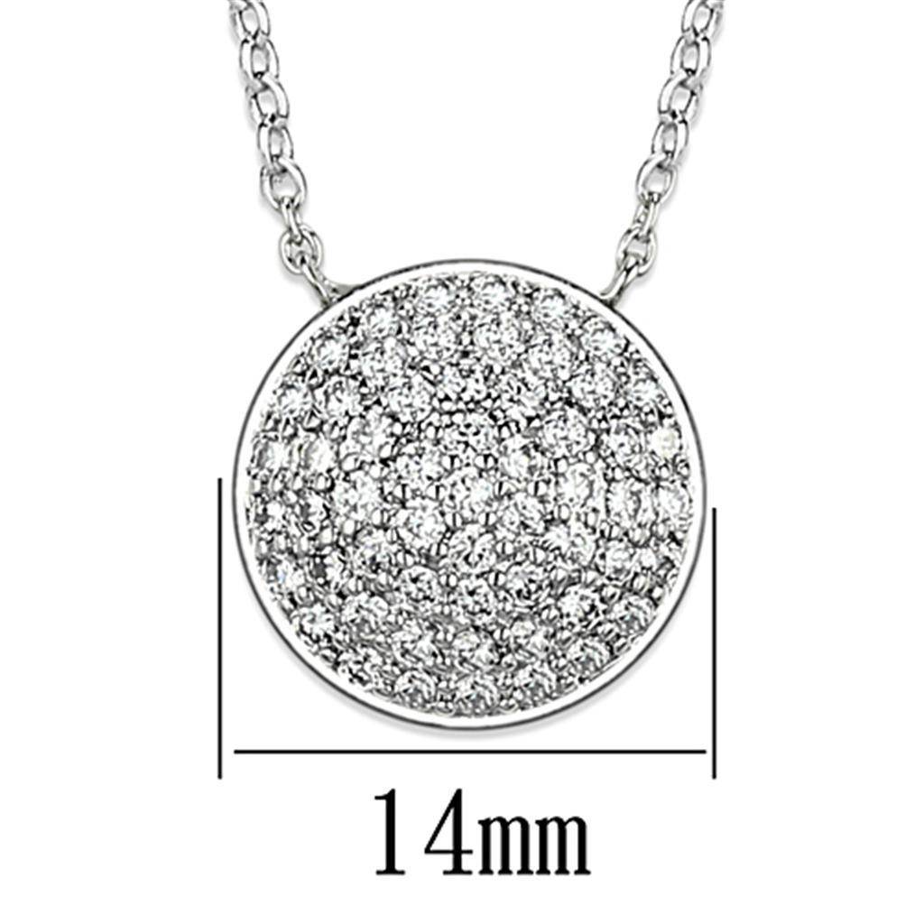 Minimalist circle necklace for women featuring a sparkling 14mm pendant design.