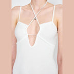 Emory Park Women's Mint Midi Dress for Women with a Stylish Crisscross Design and Deep V-Neck
