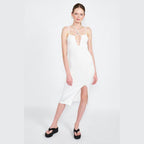 Emory Park mint midi dress for women with a stylish deep neckline and a side slit for a flattering look