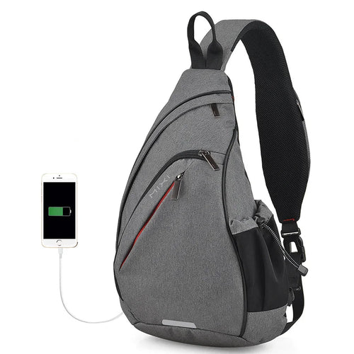 Dark gray bag with sling for stylish travel and daily use