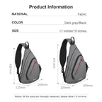 Dark gray fabric bag with sling for travel and daily use