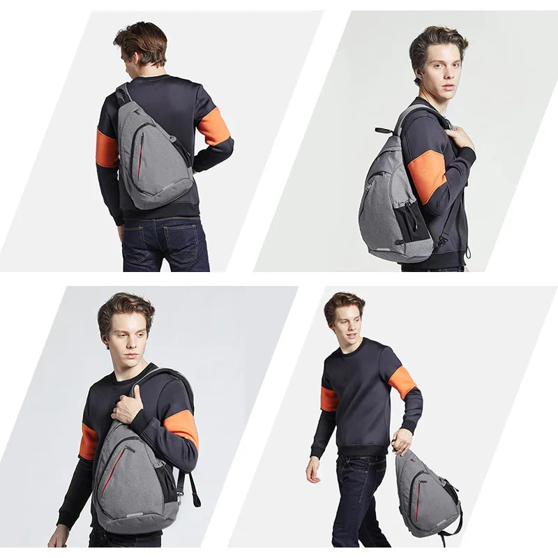 Men's gray backpack with sling for casual outings