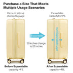 VacationGrabs best travel luggage carry-on, expandable, yellow color, perfect for trips