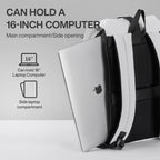 Travel backpacking backpack, black, holds 16-inch laptop, ideal for trips