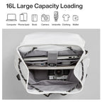 White travel backpacking backpack with large capacity for electronics and essentials